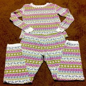 Pajamas Girls XL stretchy waffle thermal pjs EUC Winter